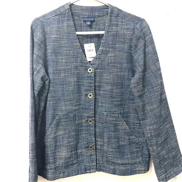 NWT J Jill Indigo Blazer Jacket Blue Cardigan Women’s Button Front Size XS - Picture 9 of 10
